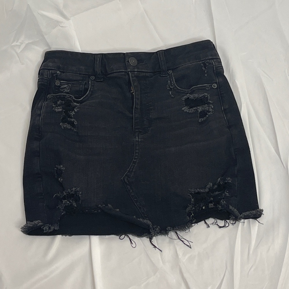 American Eagle black jean skirt size 8